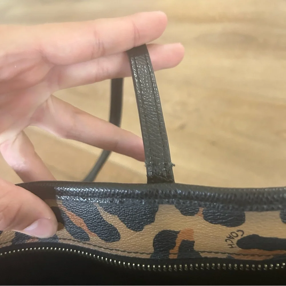 Coach Brown and Black Leopard Tote - Picture 6 of 13